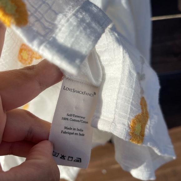 LoveShackFancy Ventura Top Antique White Button Up Shirt - Picture 5 of 6